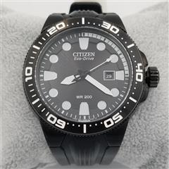 Citizen Eco-Drive Scuba Fin Men's 46mm St. Steel Black Men's Watch BN0095-08E